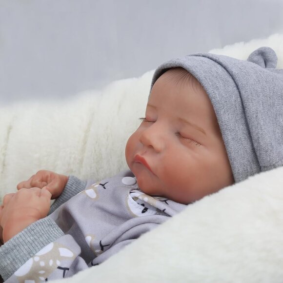 🆕18nch Soft Cloth Body Newborn Baby Doll Poseable Limbs Closed Eyes Doll Boy - Picture 8 of 10